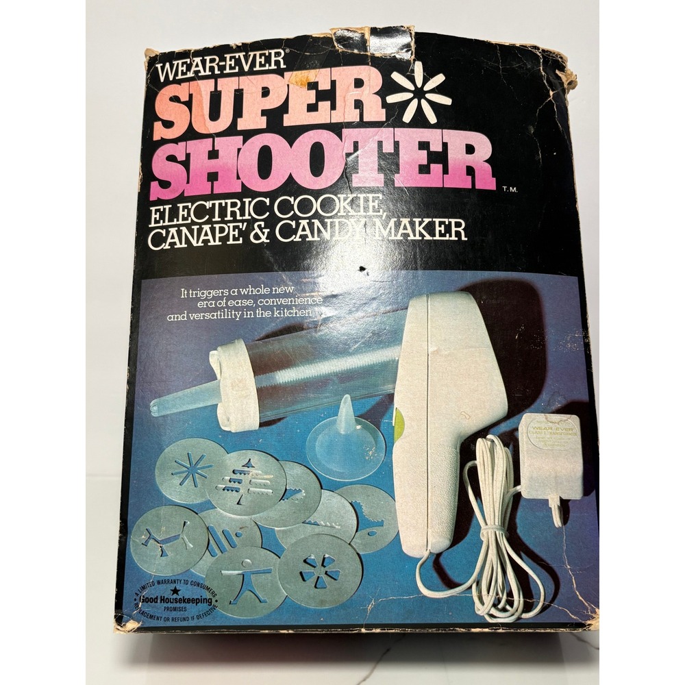 Wear-Ever‎ Super Shooter Electric Cookie Canape Candy Maker Model 70001 Vintage